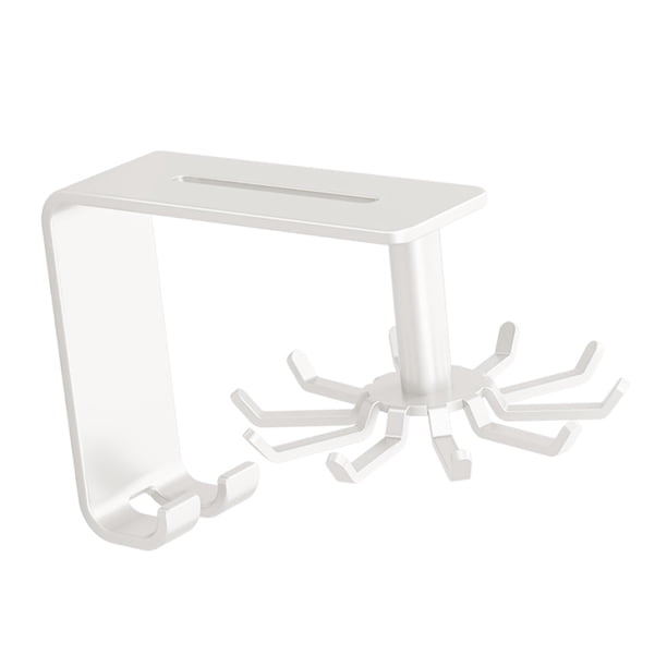 Perchero para utensilios de cocina, ganchos para utensilios de cocina con 10 ganchos, sin taladro, para utensilios de cocina Blanco