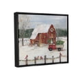 thumbnail image 3 of Stupell Industries Snowy Holiday Tree Farm Landscape Painting Jet Black Floating Framed Canvas Print Wall Art, Design by Sally Swatland, 3 of 8