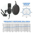 thumbnail image 4 of Condenser Microphone Set With(Optional)Live Sound Card,Metal Shock Mount And Double Layer Pop Filter For Live Podcasting, 4 of 7