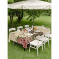 thumbnail image 5 of 52x70 Inch Outdoor Tablecloth with Umbrella Hole Zipper Rectangle Eiffel Tower Rectangular Tablecloths Waterproof Rustic Butterfly Botanical Rose Flowers Brown Patio Table Cloth Cover for Picnic, 5 of 8