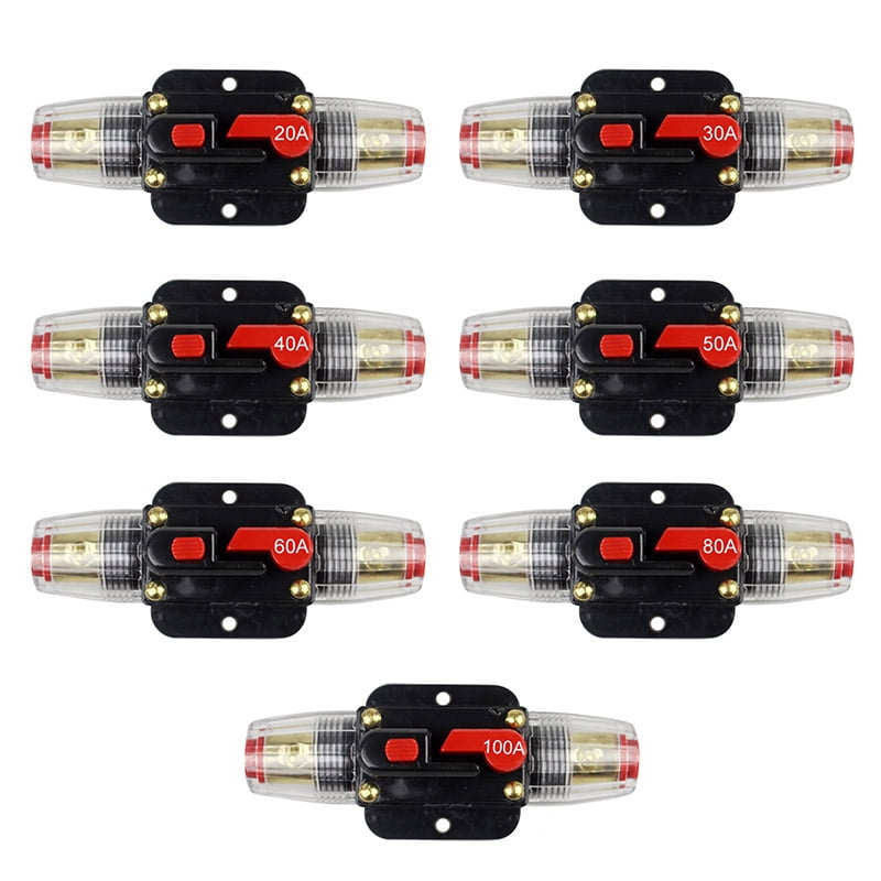 20/30/40/100A Car Audio Inline Circuit Breaker Fuse for System Protection New 