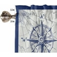 thumbnail image 5 of 36 Inch Long Tier Curtains for Kitchen, Ocean Sailing Map Navigation Pattern Bathroom Window Curtains Rod Pocket Short Curtains Window Treatment Tiers for Living Room Farmhouse 2 Panels, 5 of 5