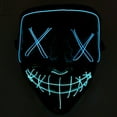 thumbnail image 2 of Gustave Halloween Scary Light Mask 4 Modes 2 Colors Cosplay Led Costume Mask EL Wire Light up for Festival Party Costume Christmas "Blue+Ice Blue", 2 of 10
