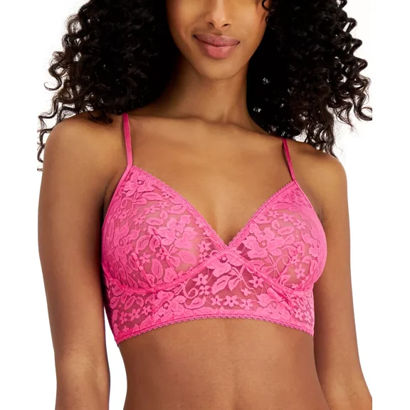 Inc International Concepts Women’s Lace Bralette Lingerie, Pink, Large