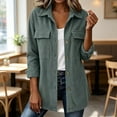 thumbnail image 2 of Evdexr Womens Corduroy Jacket Button Down Long Sleeve Collared Shirt 2026 Winter Casual Office Coats Relaxed Fit Open Front Tops with Pocket S, 2 of 6