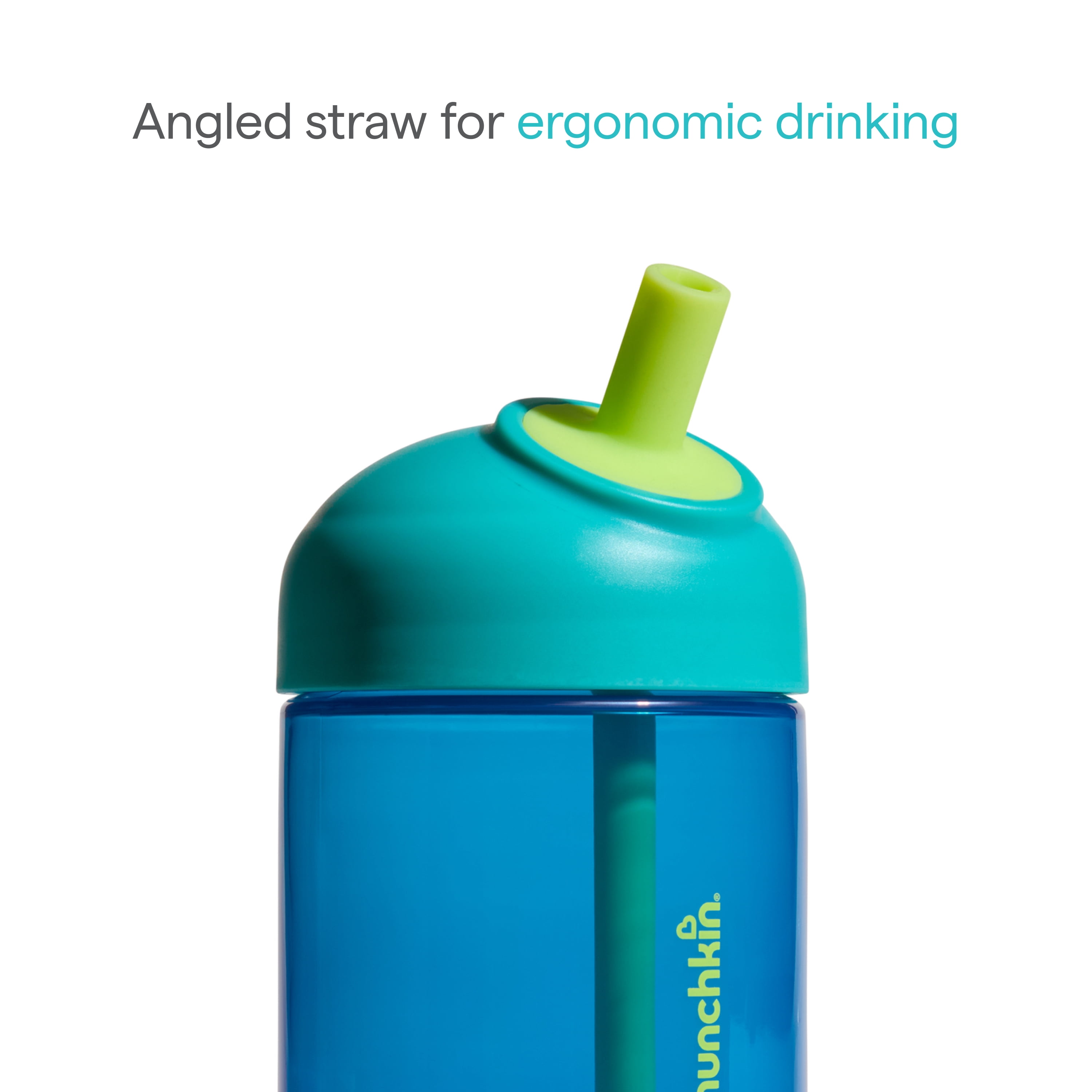 Munchkin® Perfect Angle Straw Cup - Spill-Proof Cup for Toddlers with Soft, Angled Straw, 10oz Coral