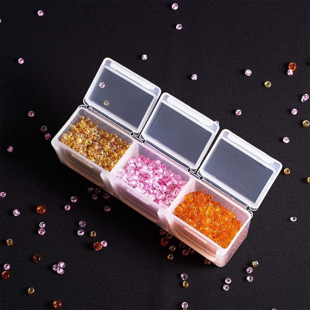 3 Pack 21 Grids Diamond Painting Boxes Diamond Painting Rhinestone Accessory Storage Cases Divider Box Organizer - 8x4.3x1.4 inch for DIY