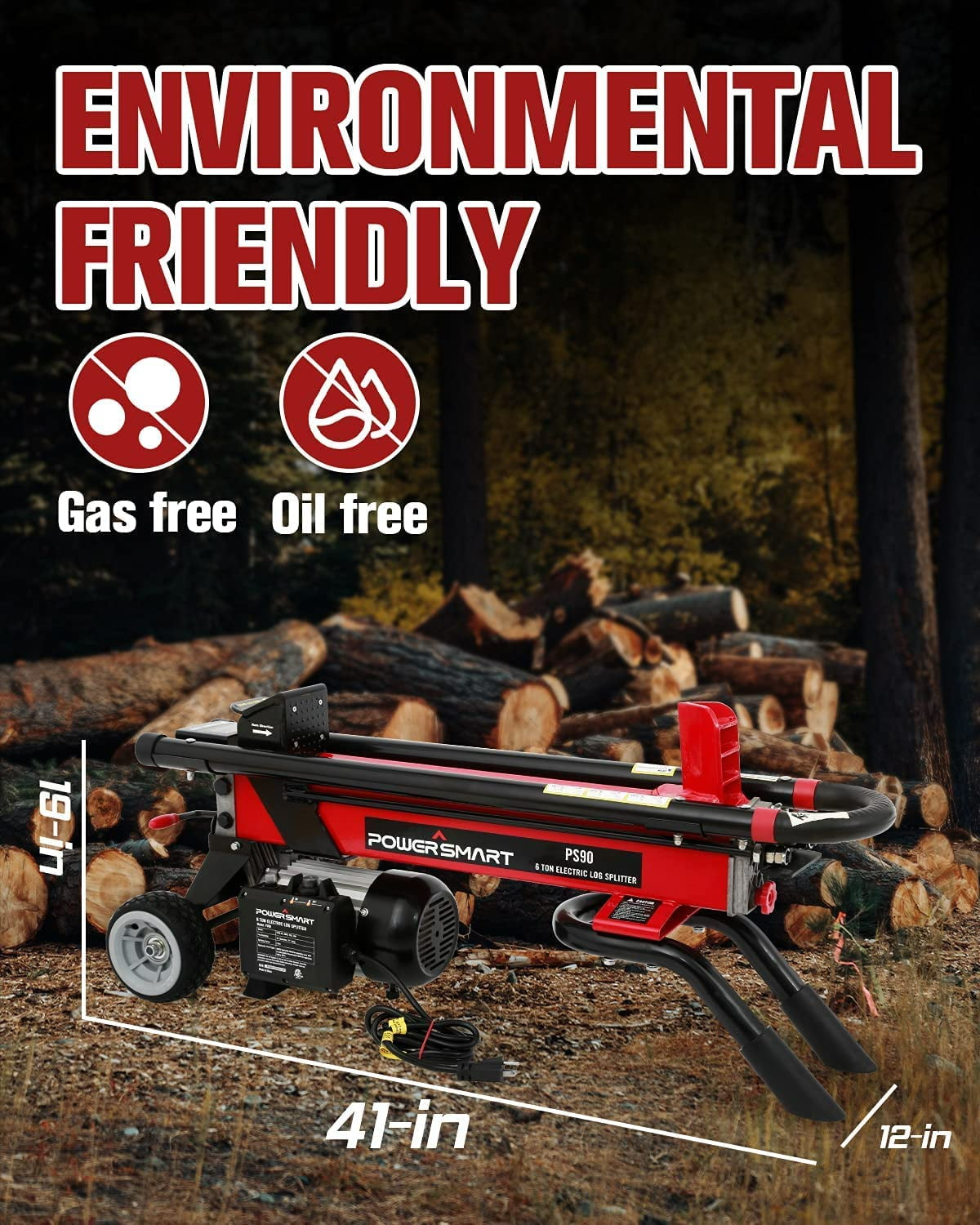 Clearance! PowerSmart Log Splitter Electric, 6-Ton Hydraulic Log Splitter,  15 Amp Electric Log Splitter, Electric Wood Splitter, Steel Wedge for  Firewood Splitter Kindling Log Cutter - Walmart.com