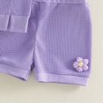 thumbnail image 6 of TOWED22 Toddler Girl 2 Piece Clothes Sets Round Neck Top Tshirt + Loose Shorts Sweet Summer Clothing Outfits for Infant Baby(Purple,6-12 M), 6 of 7