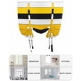 thumbnail image 6 of Farmhouse Yellow Tie Up Curtains for Window, Thermal Insulated Balloon Shade Adjustable Rod Pocket Curtains Valance Panels for Kitchen Bathroom Cafe 52 x 45 Gradient Black White Wood Grain Retro, 6 of 6