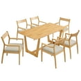 thumbnail image 6 of Modway Solara 7PC Dining Set w/Fabric Armchairs in Natural Heathered Weave Beige, 6 of 10
