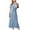 Blue, variant on Npasoilc Robes for Women Short Sleeve Waist Bandage Lace-Up Lightweight Bathrobe Spa Long Pajama Robe with Pockets Soft Sleepwear Casual Women's Loungewear