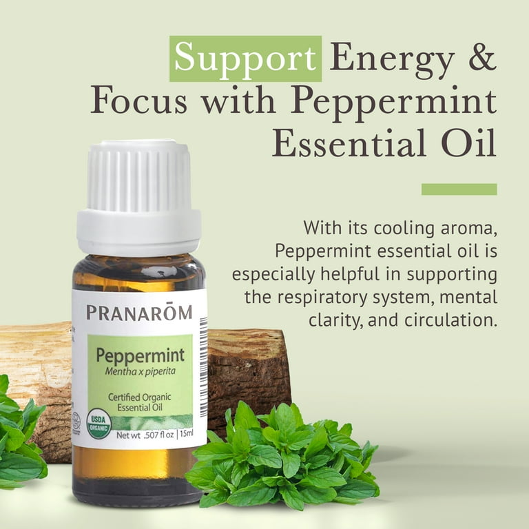 Pranarom 100% Pure Organic Peppermint Essential Oil, 15 mL