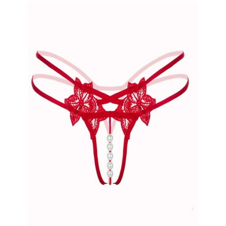 

Mosunx Sexy Pendant Lady Pearl G String V-String Women Panties Low Waist Underwear