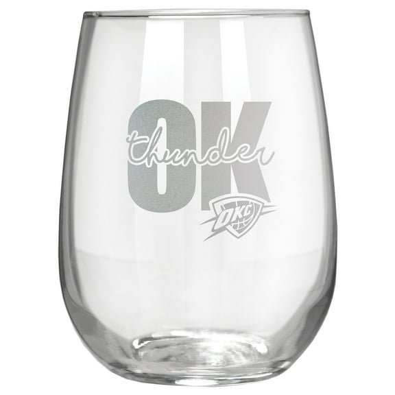 Oklahoma City Thunder Etched 17oz. City Stemless Wine Glass