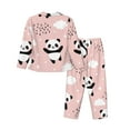 thumbnail image 2 of Wukai Panda Print Women's Pajama Set - Soft Long Sleeve Sleepwear for Comfort and Style-Large, 2 of 9