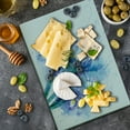thumbnail image 5 of Watercolor Flower Cutting Board, Floral Background Irises in Fresh Colors Nature Earth, Decorative Tempered Glass Cutting and Serving Board, Large Size, Lilac Teal Ecru, by Ambesonne, 5 of 5