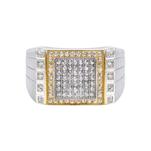 Mens Silver CZ Pinky Ring | Appx 7.4 Grams