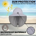 thumbnail image 2 of UPF 50+ Sun Protection Hat for Unisex Adult UV Solar Protection Wide Brim Outdoor Beach Fishing Bucket Bonnie Cap Visor with Neck Flap Breathable Mesh Lightweight Foldable Windproof C Light Grey, 2 of 5