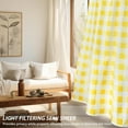 thumbnail image 2 of DriftAway Semi Sheer Buffalo Plaid Check Curtains Rod Pocket Checkered Curtains Farmhouse Window Yellow and White Curtains for Living Room, Bedroom, 8 Panels Curtain, 52" x 96", 2 of 9