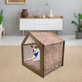 thumbnail image 3 of Ethnic Pet House, Vintage Round Pattern Style Brown Tones Spring Flowers Illustrations, Outdoor & Indoor Portable Dog Kennel with Pillow and Cover, 5 Sizes, Brown Pale Brown, by Ambesonne, 3 of 5