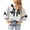 White, variant on lulshou Women's Embroidered Floral Button Down Cardigan Long Sleeve Casual Open Front Shirt, Green, L