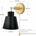 thumbnail image 3 of Aplique de pared con interruptor de tracción, rotación libre de 350°, lámpara de noche retro moderna, lámpara de pared de madera E27, aplique de pared interior adecuado para sala de estar y, 3 of 4