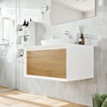 thumbnail image 2 of Eviva Santa Monica 30" White Oak Wall Mount Bathroom Vanity w/ Solid Surface Sink, 2 of 5