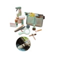 thumbnail image 4 of Juego De Juguetes De Peluquería De Madera Para Niños, Juego De Peluquería, Juguete De Simulación De Peluquero Con Tijeras, Secador, Cepillo, Baberos, Bolsa De Almacenamiento, Rociador Cateissary FN002454-00, 4 of 6