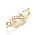thumbnail image 2 of Brass Micro Pave Cubic Zirconia Links connectors Oval Colorful Golden 12.5x32x4.5mm Hole: 1.2mm 1pc, 2 of 2
