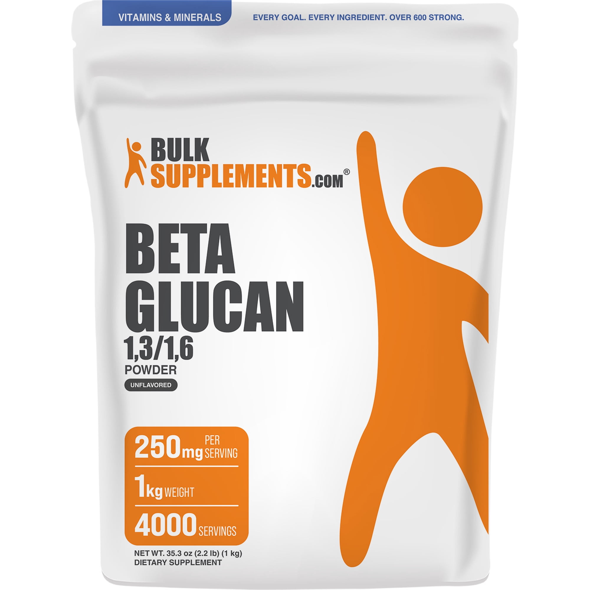 BulkSupplements Beta Glucan 1,3/1,6 Powder - 1 Kilogram (2.2 lbs)