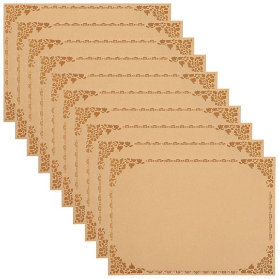 SEWCHICS Award Paper Brown Blank Certificate 10Pcs 11.48X8.25In