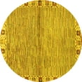 thumbnail image 1 of Ahgly Company Machine Washable Indoor Round Abstract Yellow Modern Area Rugs, 6' Round, 1 of 4