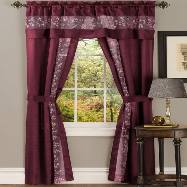 Achim Juego de Cortinas de 5 Piezas Fairfield - 55x84 - Burdeos