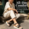 thumbnail image 6 of Braided Boho Sandals Wedges for Women Adjustable Ankle Strap Comfort Open Toe Sandals with Platform - Espadrille Wedge Sandals for Summer Beach Casual, 6 of 9