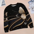 thumbnail image 6 of Abstract Flowers Womens Casual Crewneck Sweatshirt Long Sleeve Tops Cute Pullover Loose Fit, 6 of 7