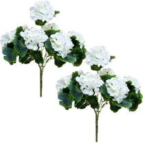 Morttic 2PCS 14'' Artificial Geraniums Silk Flowers Outdoor Garden Hanging Basket Porch Home Decor