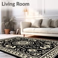 thumbnail image 2 of ODIKA 8'x10' Machine Washable Non-Slip Area Rug, Tile Inspired Mudroom Noise Absorbing Floor Cover High Traffic Rug, Black, 547649, 2 of 5