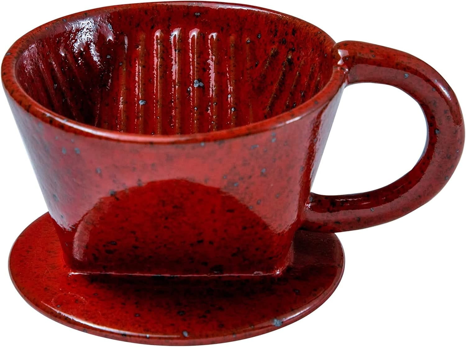 Asayu Japan Ceramic Coffee Pour Over Maker Chrome Red Made in Japan