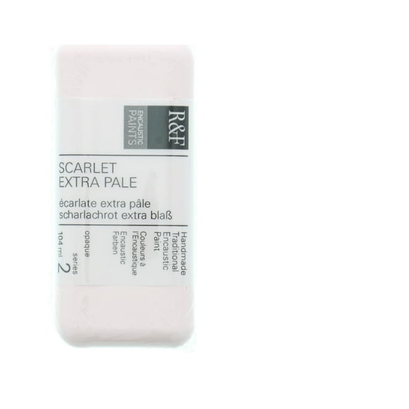 R&F Handmade Paints Encaustic Paint Cake, 104ml, Scarlet Extra Pale