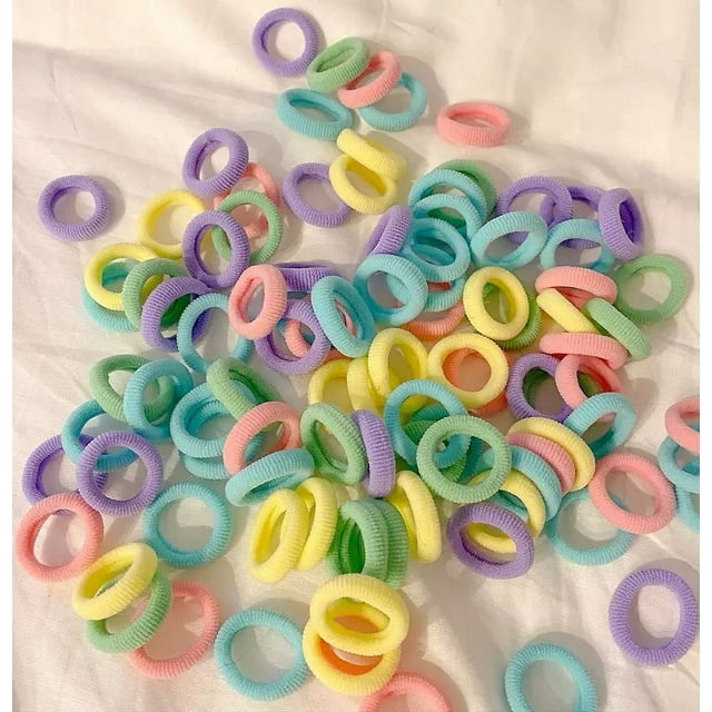 100 Pcs Niña Elastic Hair Ties Band Rope Ponytail Bracelet Rubber String
