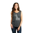 thumbnail image 2 of Thread Tank Home Roots State Idaho ID Women's Sleeveless Muscle Tank Top Charcoal X-Large, 2 of 4