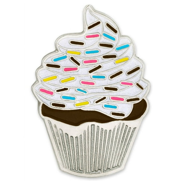 PinMart Button Pins, Celebration Trendy Dessert Enamel Cupcake, 10-Piece