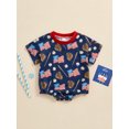 thumbnail image 2 of Bagilaanoe 4th of July Newborn Baby Girl Boy Rompers Print Short Sleeve Bodysuit 3M 6M 12M 18M Infant One Piece Short Jumpsuit for Independence Day, 2 of 7