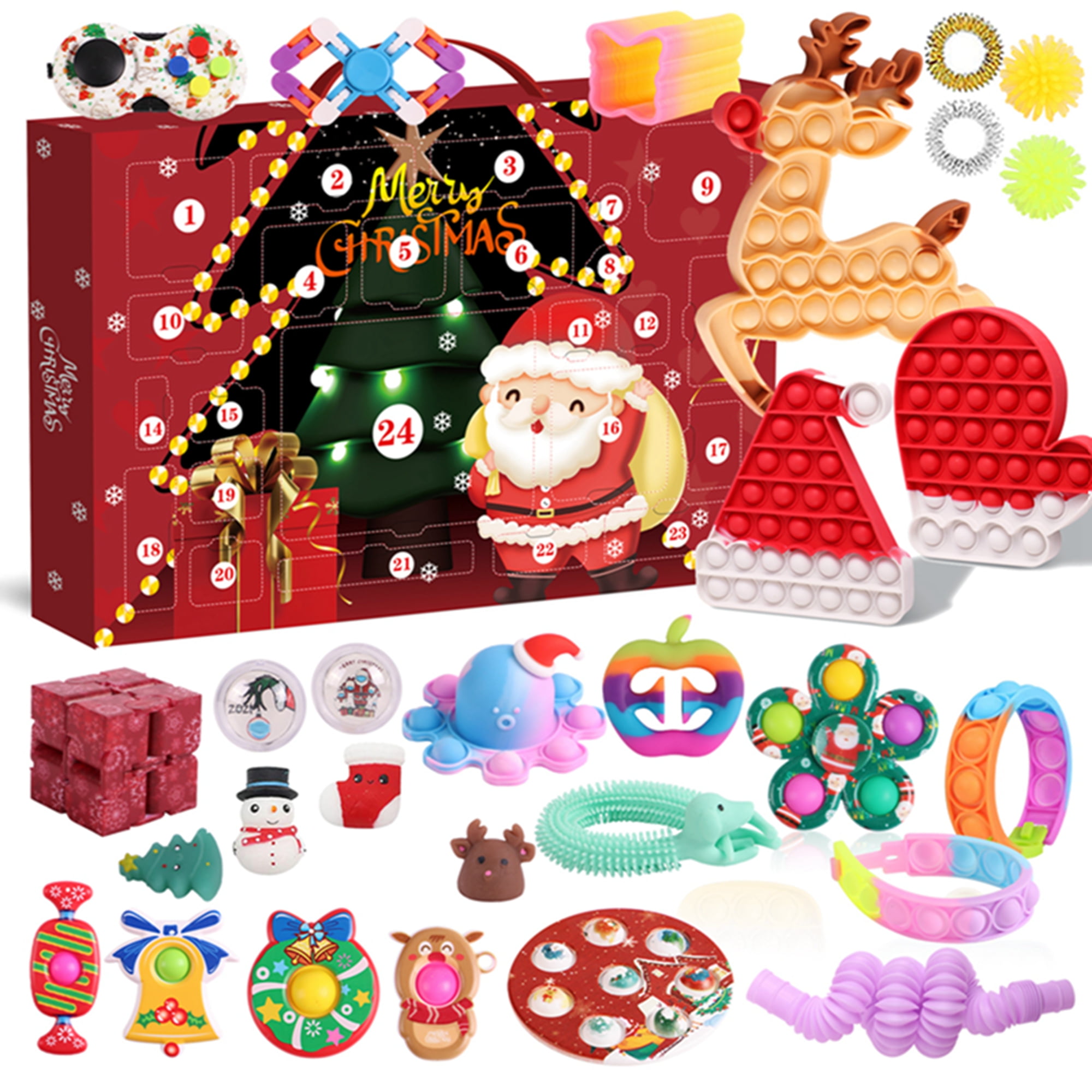 Christmas Advent Calendar, 24 Days Countdown Calendar Sensory Fidget