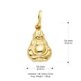thumbnail image 3 of Ioka-14K Yellow Gold Plain Buddha Charm Pendant with 1.1mm Wheat Chain Necklace - 22", 3 of 6