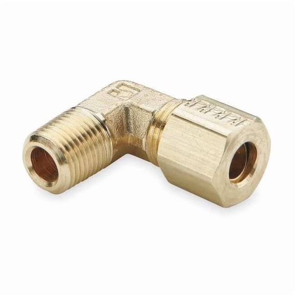 Parker 1/2" Compression x 1/4" MNPT Brass 90 Degree Elbow 10PK 169C-8-4