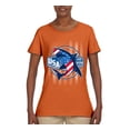 thumbnail image 2 of Wild Bobby Great White Shark USA Since 1776 Women Graphic Tee, 2 of 6