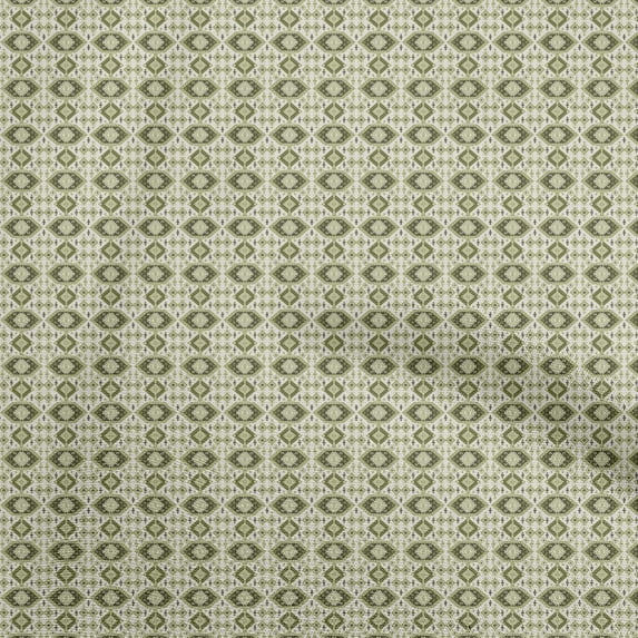 oneOone Cotton Cambric Light Green Fabric Asian Kilim Craft Projects Decor Fabric Printed By The Yard 56 Inch Wide