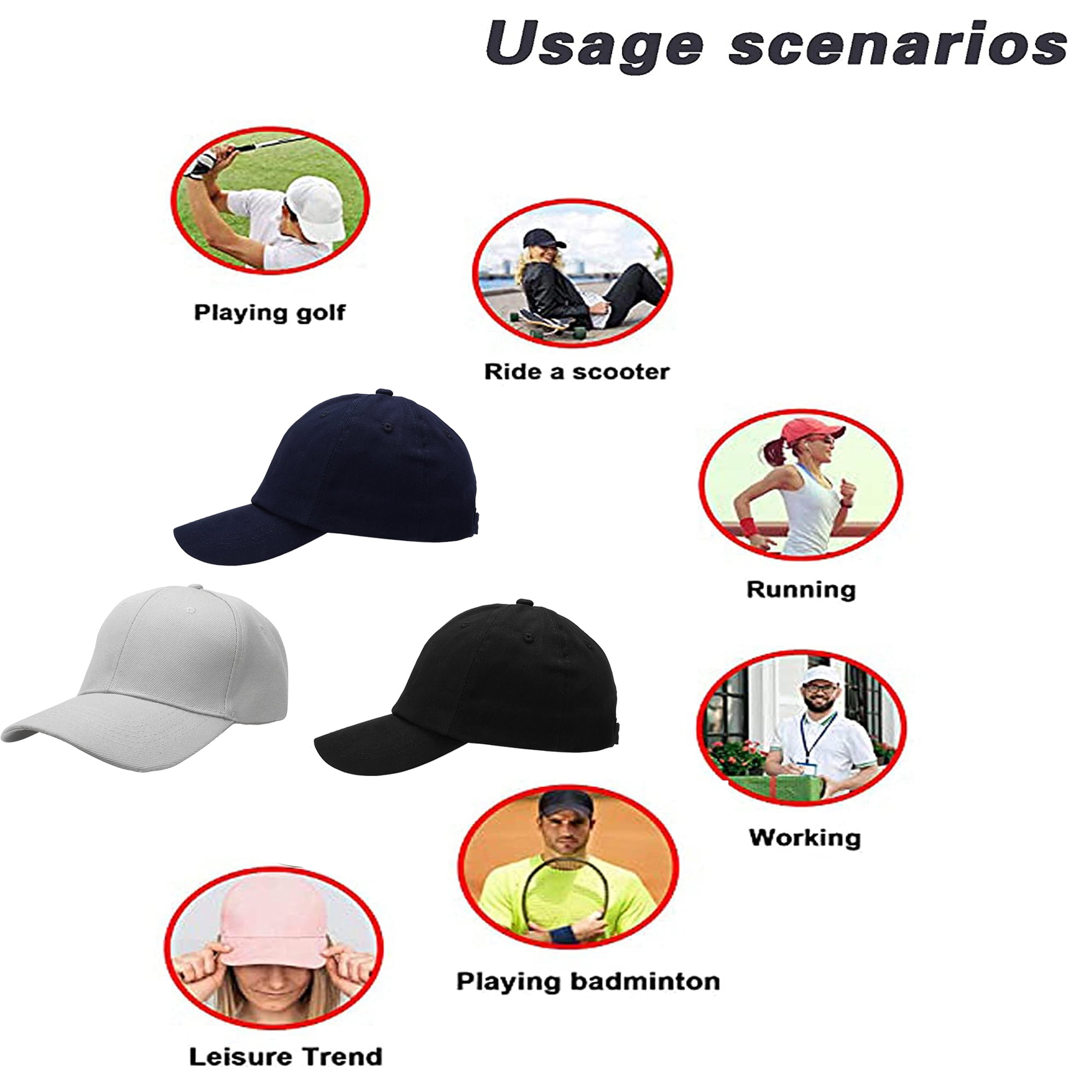 Baseball Cap for Men & Women Plain Solid Cotton Hat Flexible Fit